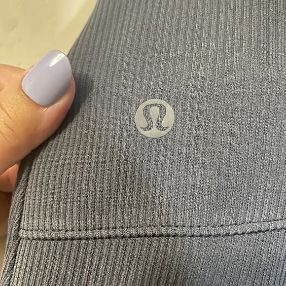 Lululemon Brushed Softstreme Ribbed Zip Flared Pant Dark Grey Ankle Zipper Sz 14 - Picture 8 of 14